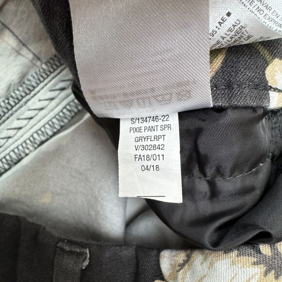 Old Navy Pixie Slim Fit Cropped Pants Womens 6 Gray Floral Mid Rise Casual 30x25 - Picture 7 of 12
